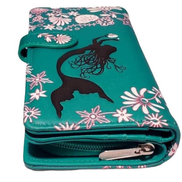 Mermaid Wallet NWT - Shagwear Teal Vegan Leather - Ladies Womens Gift Ideas - Picture 6 of 10